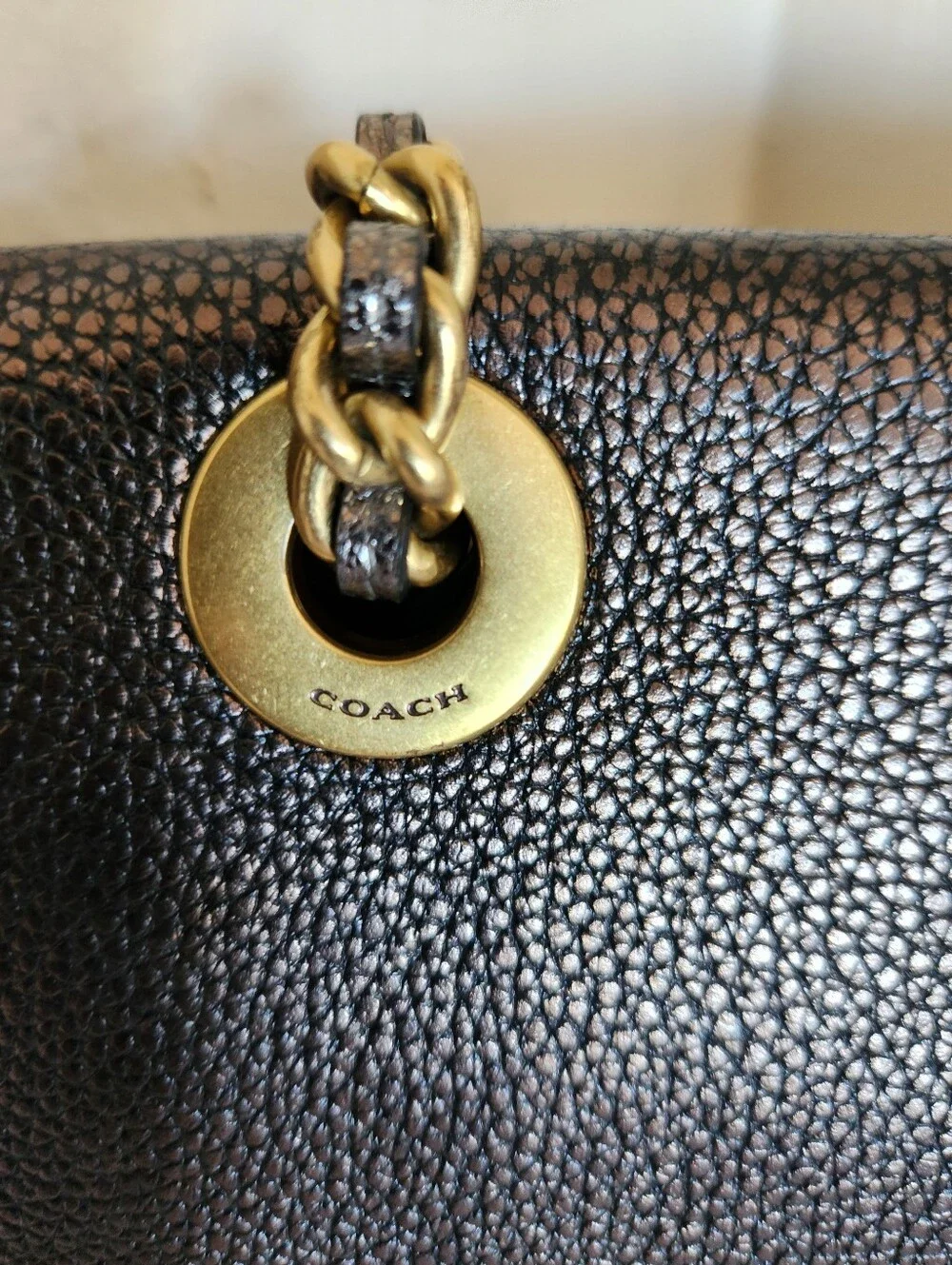 Coach Parker Signature Rivets Snakeskin Bag + Dust Bag